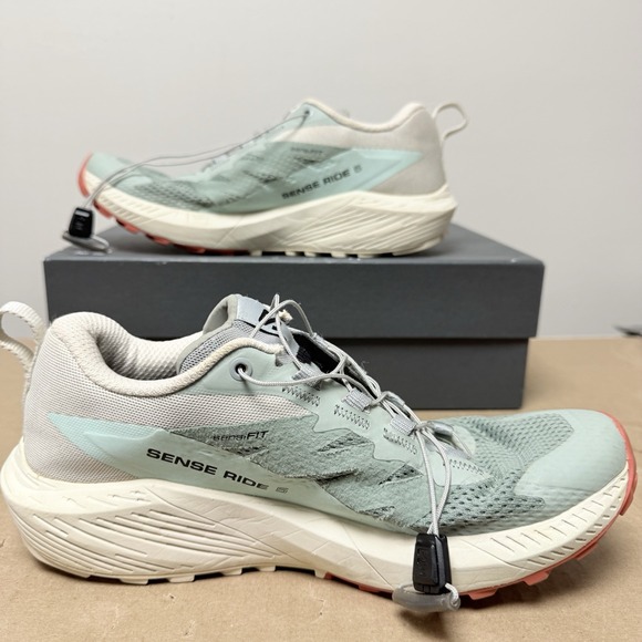 Salomon Women's Trail Running Shoes - Gray and Cream - Picture 3 of 6